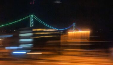 Akashi Kaikyo Bridge, taken from Sunrise Express