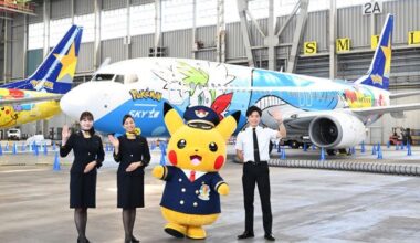 On May 30, Skymark Airlines (SKY/BC) unveiled the second "Pikachu Jet BC" (Boeing 737-800, registration code JA73NG), a specially painted aircraft featuring the popular Pokemon character Pikachu, in a hangar at Haneda Airport.