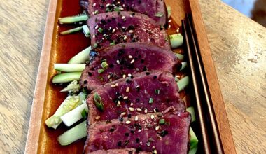 Homemade beef tataki and a friend