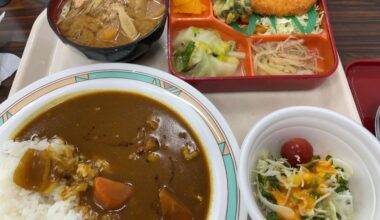 Curry set meal for 250 Yen is served at every Thursday at company cafeteria