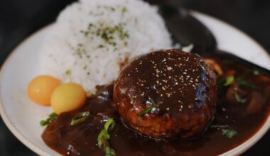 Hamburger streak with hayashi gravy ☺️