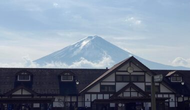 Mt. Fuji overlooking Kawaguchiko Station