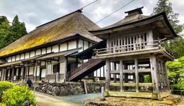 Shoboji Temple and its bell tower, Oshu, Iwate Prefecture [OC]