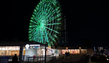 Ferris wheel at night at Seacle near Kansai Airport