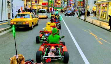 My friends and I cutting hot laps on go karts in Osaka. I’m the ninja turtle, Raphael. Highly recommend!