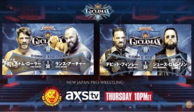 NJPW on AXS card tonight G1 climax 32 matches Lawlor/Archer, Finlay/Robinson