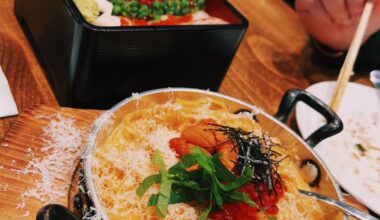 Uni pasta and kaisendon