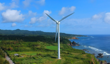 Coastal Wind Turbine in Okinawa