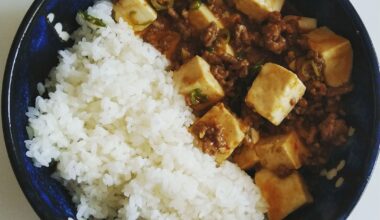 First time I tried Japanese style Mabo Tofu. Usually I make the Chinese version.