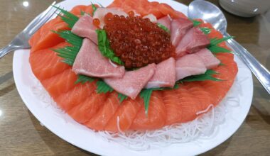 Tried some plating for Sashimi! Don't mind the spoon/fork