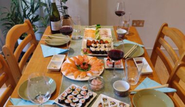 Last Saturday’s sushi we made with friends