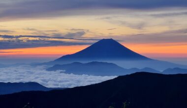 Mt. Fuji from Mt. Akaishi [OC]