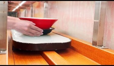 Conveyor belt ramen restaurant in Japan