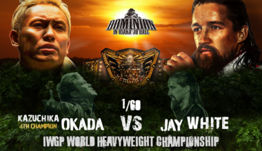 Custom Okada (c) vs White - IWGP World Heavyweight Championship Match Graphic I made!