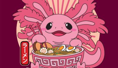 Axolotl eating ramen