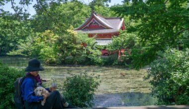 I spent Sunday with the missus and the mutt by Benzaiten Temple. Rumour has it that the Goddess Benzaiten curses happy couples who cross this path