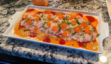 Tautog tiradito (Nikkei cuisine style dish made with a tautog that I caught)