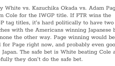 Meltzer comments on IWGP Title match at Forbidden Door