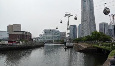 Yokohama ropeway over pre-war cargo railway track