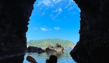 Kayaking in the beautiful island of Nishinoshima, Oki Islands