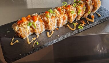 i work at a sushi restaurant as a server, and i just make my first ever roll as a chef! what do you think? 🫶