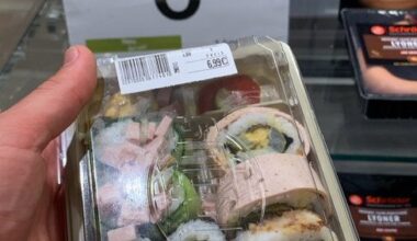 In Germany you can buy sushi with "Fleischkäse"