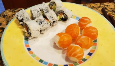 Attempted Salmon Balls with my California roll