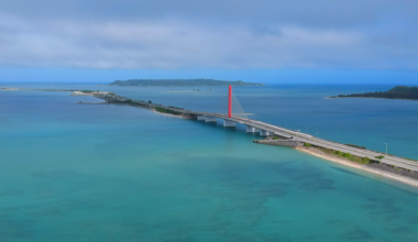 Road through the Sea （海中道路) in Okinawa