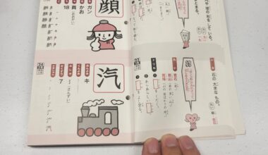 This is a Kanji workbook intended for 2nd graders. Why is she flipping the reader off?