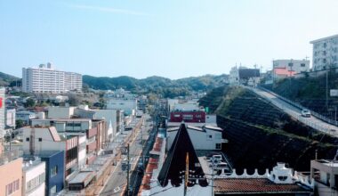 (OC) Overlooking the downtown in Hamada, Shimane