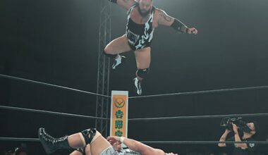 I know it’s been a few days, but I really enjoyed Cobb/JONAH, the ‘hoss battle’ or ‘Kaiju v. Kaiju’ (in the words of Filthy Tom). This was my first exposure to JONAH, who was great, and Jeff Cobb continues feats of strength in this tourney that are out of this world: made the crowd gasp. Good stuff.