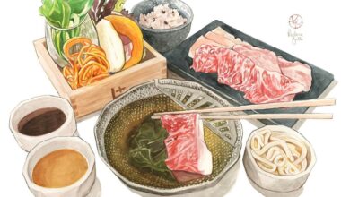 I painted my favorite Japanese meal! As somebody whose career is so food-based, I’m often asked what my favorite JP food is. I have a different answer for desserts, but my #1 favorite meal is… Shabu-Shabu!