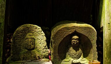 Two Jizo-san at Shoshazan Engyoji Temple