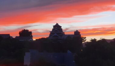 Kumamoto Castle at sunset
