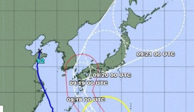 Strong typhoon Nanmadol threatens to pound southwest Japan on Sept. 17 - The Mainichi