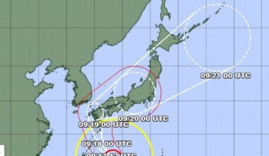 Strong Typhoon Nanmadol feared to hit southwest Japan's Kyushu on Sept. 18 - The Mainichi