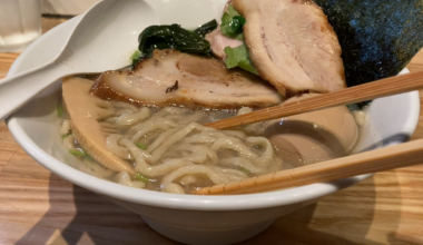 Thick and curly noodles at Ramen Kai in Tokyo