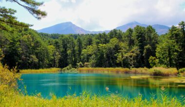 Looking out over Goshiki-numa and Mount Bandai, three years ago today (Fukushima-ken)