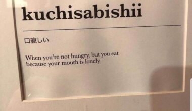 Japanese word of the day. Kuchisabishii