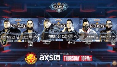 NJPW Thursday AXS 10pmE G1 Climax matches Ospreay/Juice, Naito/ZSJ, Shingo/ELP