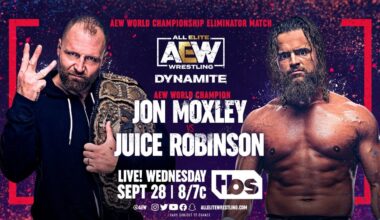 This Wednesday's AEW Dynamite will feature 3-time AEW World Champion Jon Moxley vs Juice Robinson in a Championship Eliminator Match. If Juice wins, he gets a title shot in their next meeting.