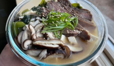 Miso Soup with Shiitake and Flank Steak!