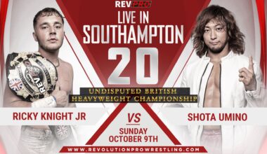 RevPro 20 Presents: Ricky Knight Jr vs Shota Umino for the British Heavyweight Championship on Oct 9th in Southhampton