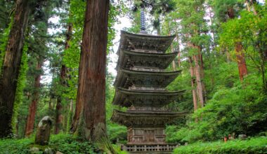 The pagoda on the way to the summit of Mount Haguro, two years ago today (Yamagata-ken)