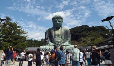 The Great Buddha statue at Koutoku Temple in Kamakura