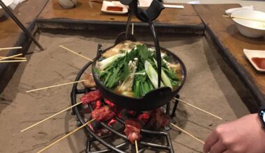 Botan-nabe (Boar hot-pot) at the restaurant Yamaoku, Saku, Nagano Prefecture