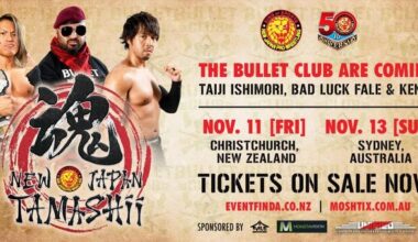 Official confirmation that NJPW is working with Unified Championship Wrestling (Christchurch) and PWA Black Label (Sydney) for the November Tamashii shows