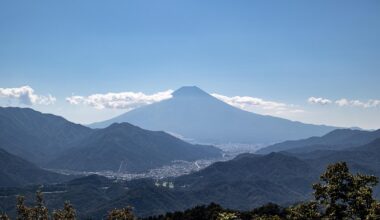 View of Mt. Fuji from Mt. Takagawa in Yamanashi, October 2022.