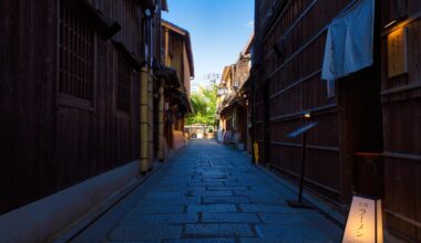 Alley of the Gion Shirakawa, Kyoto.