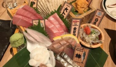 Sashimi moriawase at a local izakaya in Singapore